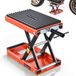 VEVOR Motorkrik, 680 kg draagkracht, motorhefbrug met breed contactoppervlak, veiligheidsbouten 105-350 mm, in hoogte verstelbaar, schaarkrik van staal voor straatmotorfietsen, cruiser, zwart/oranje