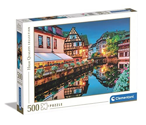 Clementoni Collection-Strasbourg Old Town-500 puzzel voor volwassenen, Made in Italy, meerkleurig, 35147