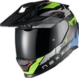 Nexx Y.TRAVL Primal Endurohelm - Zwart/groen/blauw