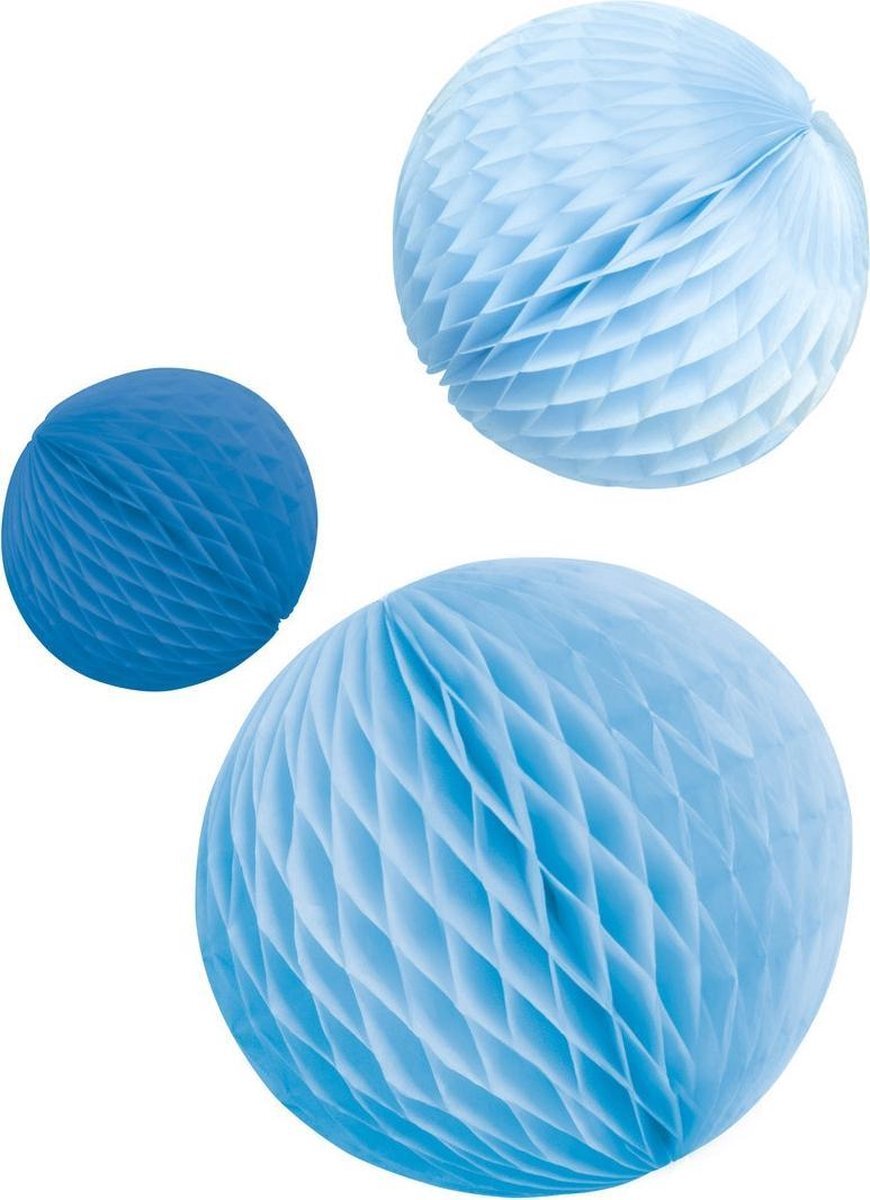 Amscan Honeycombs Blauw Mix - 3 stuks