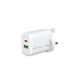 MediaRange GaN snellaadadapter van 25 W (UK-stekker), 1 x USB-C en 1 x USB-A, ondersteunt USB-C® Power Delivery en Quick Charge™, wit