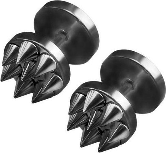 Mendes Lookinggoodtoday Spike Stud oorbellen edelstaal zwart