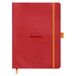 RHODIA 117793C - Soepel Vergadernotitieboek Klaproos - A5+ 16 x 21 cm - Voorgedrukt Datum/Notities/Actie - 160 Afscheurbare Pagina's - Papier 90 g/m² - Leeslint, Pennenhouder - Imitatieleer - Rhodiarama
