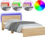 vidaXL Bedframe met hoofdbord en LED, Sonoma eikenkleurig, 100x200 cm