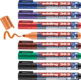 edding 363 whiteboardmarker set - diverse kleuren - 8 whiteboard stiften - beitelpunt 1-5 mm
