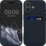 kwmobile telefoonhoesje geschikt voor iPhone 17 - Hoesje met pasjeshouder - TPU case in donkerblauw