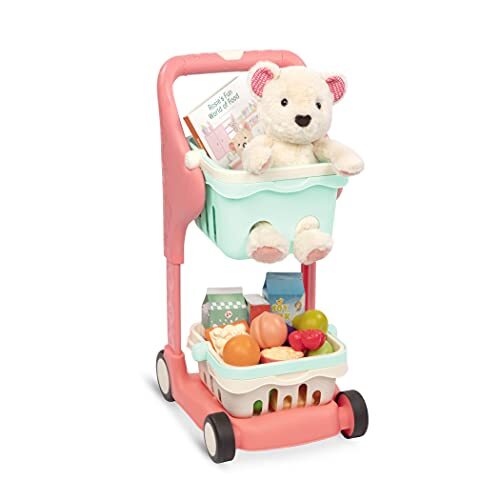 B. toys by Battat B. Toys winkelwagen voor kinderen met speelgoed boodschappenmand, eten, knuffeldier, fotoboek – kinderkeuken, speelkeuken, winkelwinkel accessoires vanaf 2 jaar
