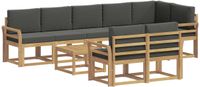 vidaXL - Buiten - bank - set - 9 - st - Wit - en - antracietkleurig - Polyester