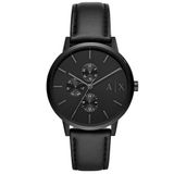 Armani Exchange AX2719 Heren Polshorloge - Zwart Leer - 42 mm