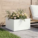 VidaXL Plantenbak wit 60 x 60 x 30 cm koudgewalst staal