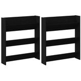 vidaXL Schoenenkast - Bewerkt hout - Zwart eiken - 86 x 18 x 90 cm