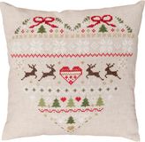 Vervaco Borduurkussen kit Kerst 40 x 40 cm