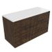 Saniclass Badkamermeubelset - 120x45x62.5cm - Torino solid surface topblad wit - zonder kraangat - 2 lades - mat eiken charcoal (hout) SW1420808/SW1471864