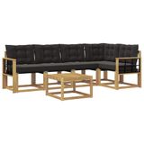 vidaXL - Buiten - bank - set - 6 - st - Wit - en - zwart