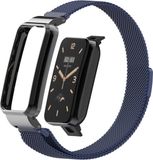By Qubix Qubix Milanese Loop Bandje met Case - Donkerblauw - Geschikt voor Xiaomi Smart Band 7 Pro / Mi Band 7 Pro