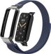 By Qubix Qubix Milanese Loop Bandje met Case - Donkerblauw - Geschikt voor Xiaomi Smart Band 7 Pro / Mi Band 7 Pro