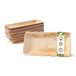 GREENBOX 25 snackschaaltjes, biologisch wegwerpschalen, rechthoekig, 125 ml, 13,5 x 8 cm, partyservies, composteerbaar, biologisch afbreekbaar, palmbladeren, wegwerpservies voor fingerfood dips