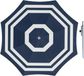 Merkloos Parasol - Blauw/wit - D180 cm - Stokparasol - Polyester - Metaal - UV-bescherming - Waterafstotend