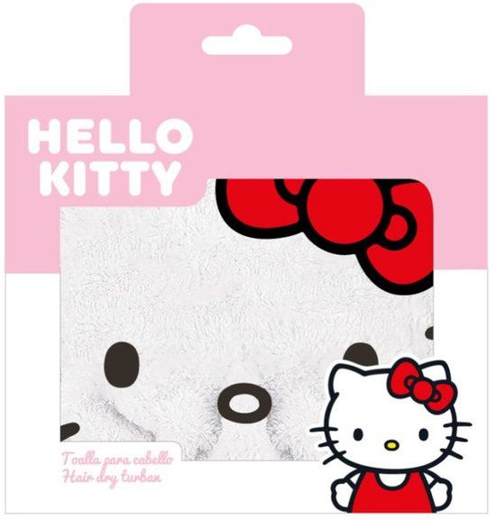 CERDÁ Hello Kitty Haarhanddoek – Hair Dry Turban – Sneldrogende Handdoek – Officieel Sanrio