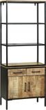 vidaXL Highboard Bruin 70 x 35 x 180 cm Massief Mango Hout