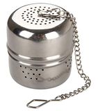 Fackelmann thee-ei met ketting Inox, roestvrij staal, zilver, Ø 3,7 cm, hoogte ca. 4 cm.