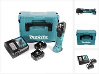 Makita DTM 51 RTJ 18V Li-Ion snoerloos multifunctioneel gereedschap in Makpac + 2x BL 1850 B 5.0 Ah Li-Ion accu + snellader