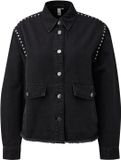 QS s.Oliver Vrouwen Blazer Zwart Katoen Lange Mouw Regular Fit Effen