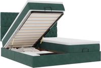 vidaXL Lit coffre avec matelas et LED 200x200cm Velours Vert foncé
