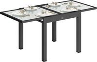 Outsunny Uitschuifbare eettafel voor buiten - Aluminium - 160x80x75cm - Transparant
