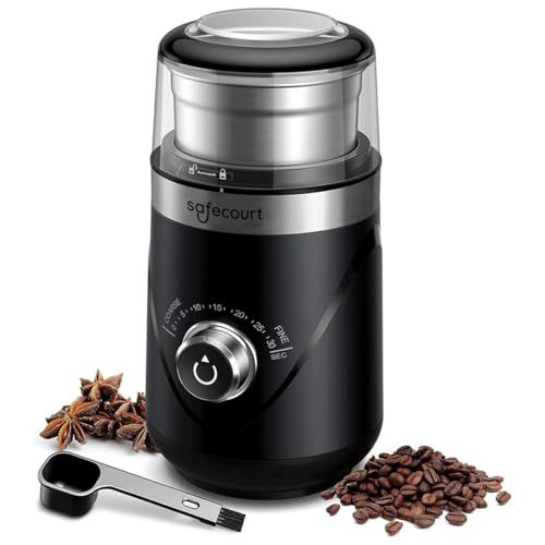 Safecourt Kitchen Elektrische Koffiemolen pro - Zwart - BPA-vrij - 200W - 400 ml