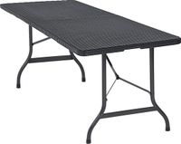Casaria Tuintafel - Inklapbaar 8 Personen 180x75cm Draaggreep - Zwart