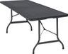 Casaria Tuintafel - Inklapbaar 8 Personen 180x75cm Draaggreep - Zwart