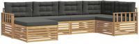 vidaXL - Hoek loungeset - 6 zitplekken - Polyester - Wit en antracietkleurig