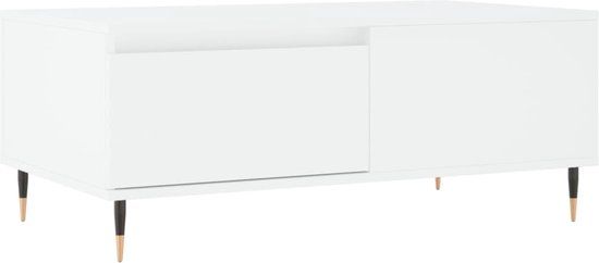 vidaXL Salontafel 90x50x36,5 cm bewerkt hout wit