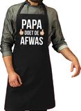 Bellatio Decorations Papa doet de afwas cadeau katoenen schort zwart voor heren - verjaardagscadeau / kado schort