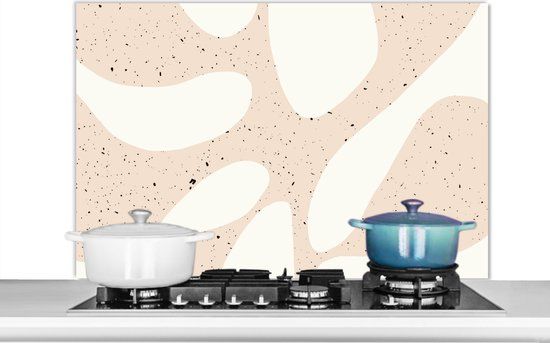 KitchenYeah Spatscherm keuken - Plant - Abstract - Pastel - 100x65 cm - Aluminium