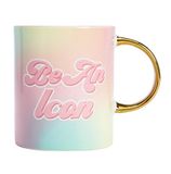 FACKELMANN Paris Hilton Be An Icon mok van keramiek, 450 ml, stijlvolle koffiemok met citaat, ideaal voor dagelijks gebruik, handwas, 13,4 x 10,5 cm