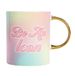 FACKELMANN Paris Hilton Be An Icon mok van keramiek, 450 ml, stijlvolle koffiemok met citaat, ideaal voor dagelijks gebruik, handwas, 13,4 x 10,5 cm