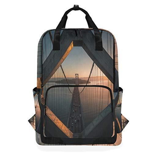 MONTOJ Travel Rugzak Lange Cross-Sea Bridge Sunset School Rugzak