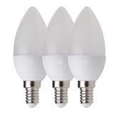 Set Olive Set van 3 SMD LED-lampen, C37, 6W / 490lm, E14-voet, 4000K