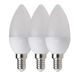 Set Olive Set van 3 SMD LED-lampen, C37, 6W / 490lm, E14-voet, 4000K