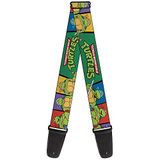 Teenage Mutant Ninja Turtles Teenage Mutant Ninja Turtles Ninja Turtles Group Pose3 TMNT logo groen meerkleurig, 5,1 cm brede gitaarband (GS-WNT022)