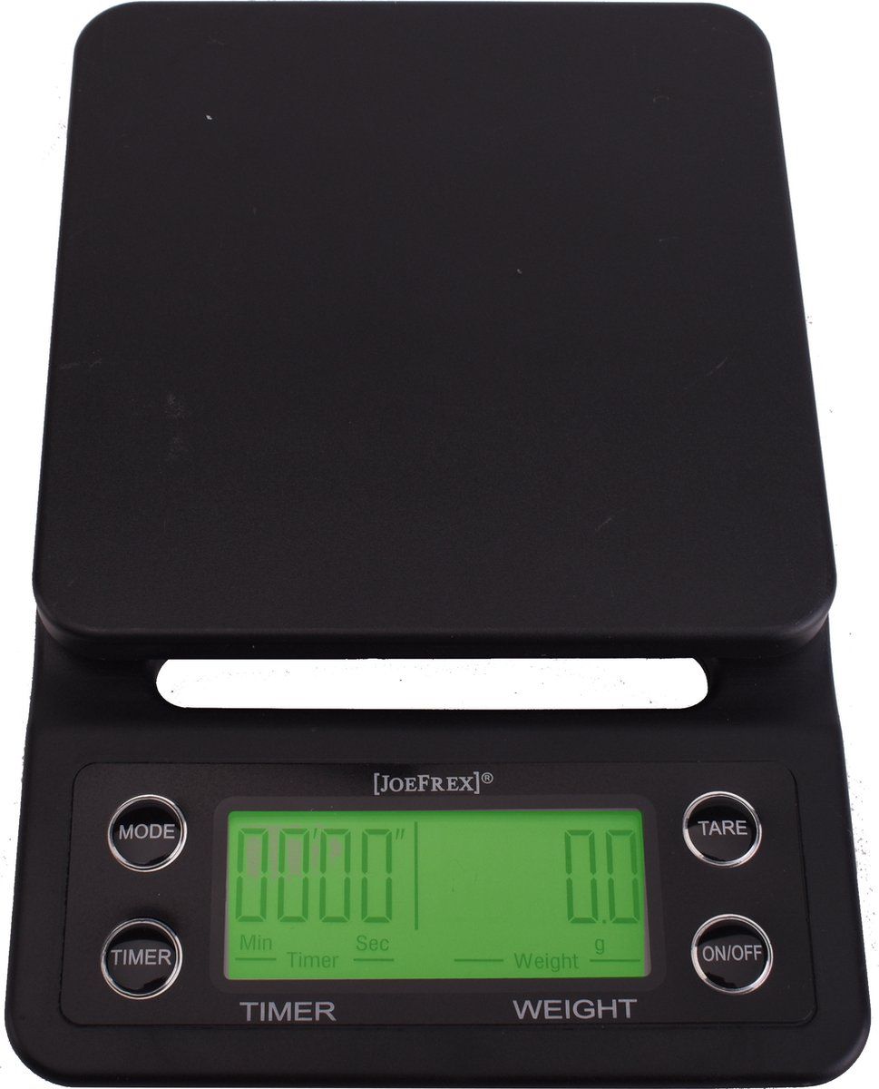 JoeFrex Barista weegschaal met timer 0,1-5000 gram voor koffie liefhebbers