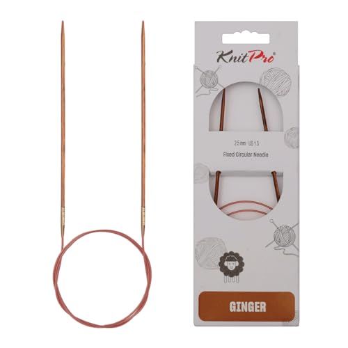 KnitPro GEMBER Rondbreinaalden 100cm - 2,50mm Bruin Hout