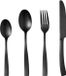 Arthur Martin Bestekset - ARTHUR MARTIN - AM5136 - 24 delig - RVS - Zwarte afwerking