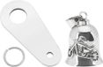 Clochette de moto - Geluk - Chrome - Motard - Clochette de course - Porte-clés - Accessoires - Cadeau pour motards - Argent, 36x26mm