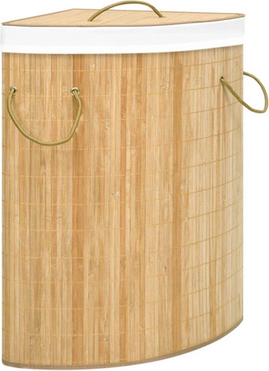 vidaXL Hoekwasmand - 60 L - Bamboe