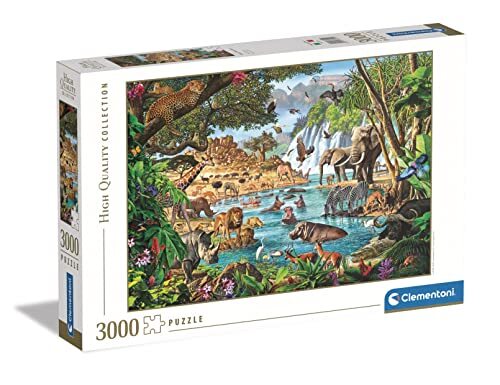 Clementoni 33551 waterplaats in Afrika Collection 3000 stukjes puzzel voor volwassenen en kinderen vanaf 14 jaar