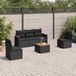 Maison Exclusive - Ensemble de meubles de jardin 6 pièces avec canapé et coussins, noir, en polyrotin