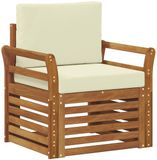 vidaXL - Buiten - bank - set - Massief - Acacia - Hout - en - Polyester